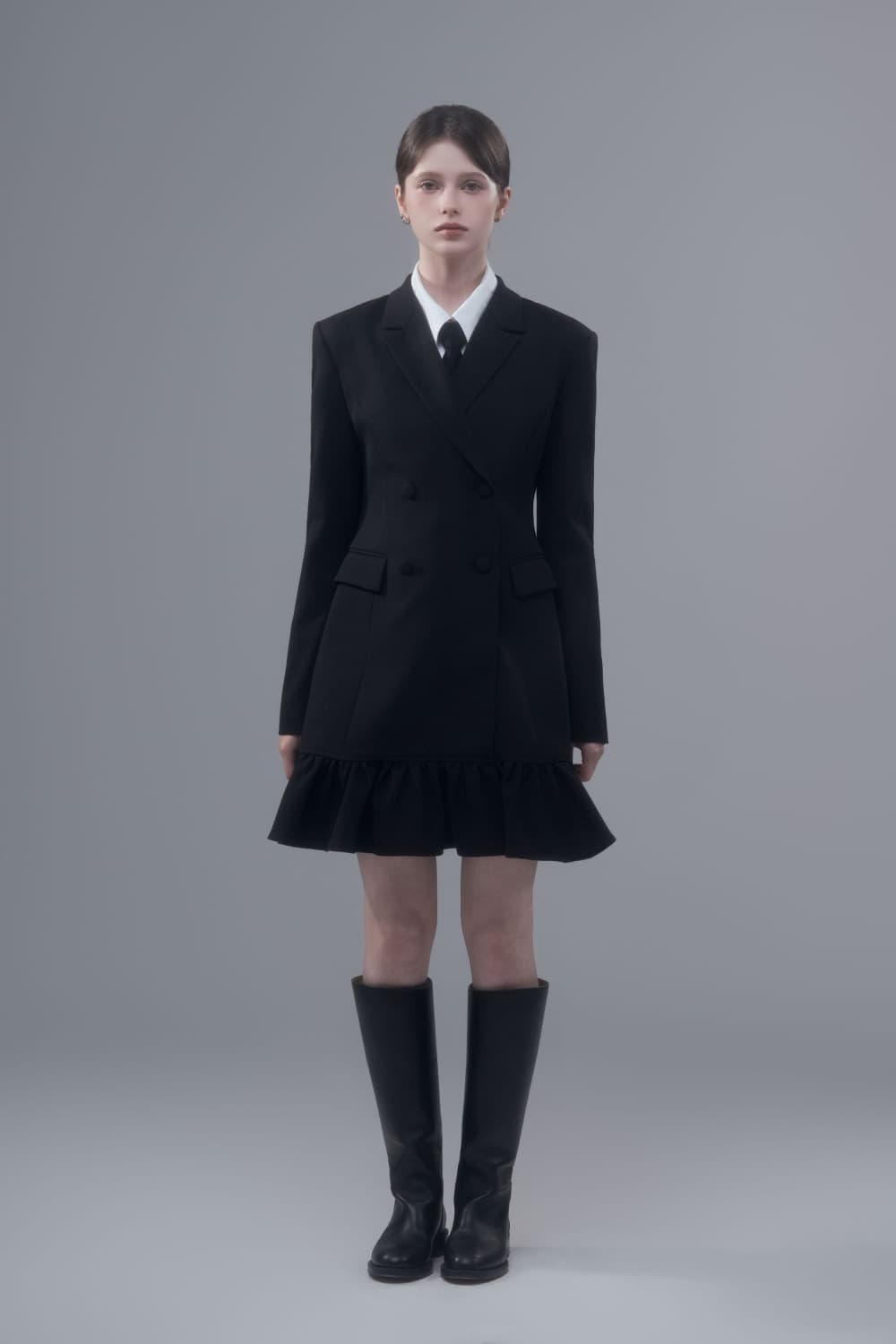 Jenn Flare Suit Jacket Dress - Black