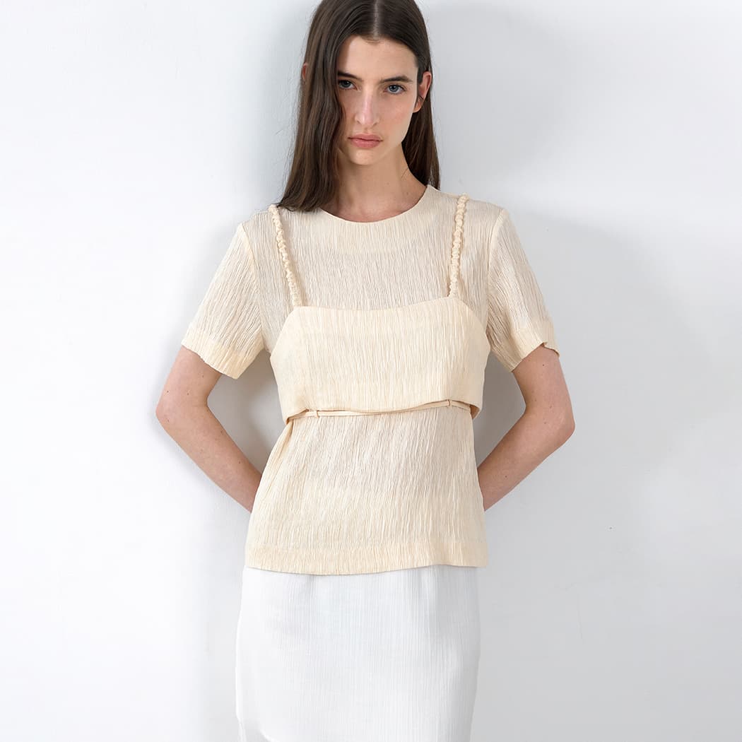 (BL-4317)BUSTIER LAYERD HALF SLEEVE