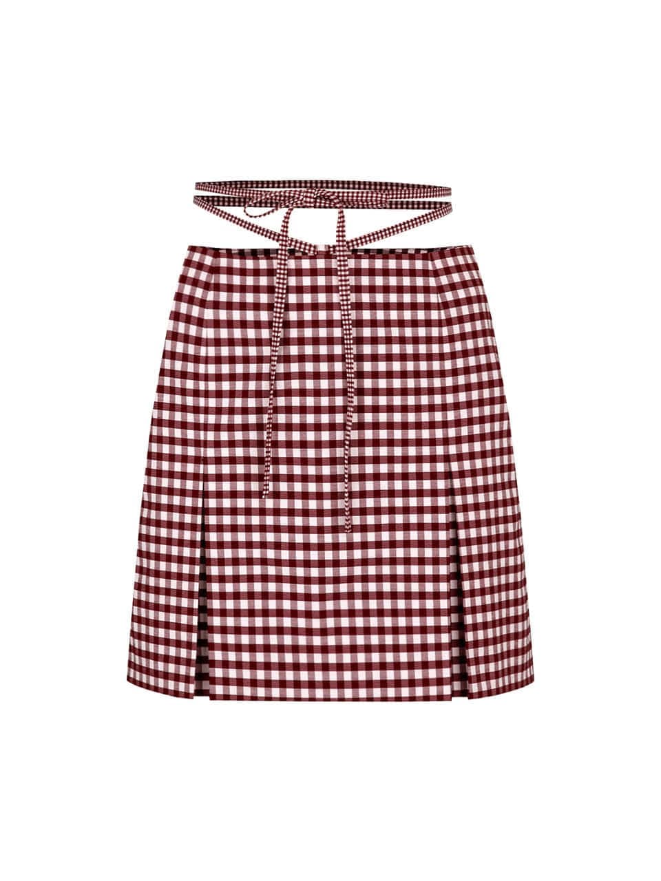 check self string skirt