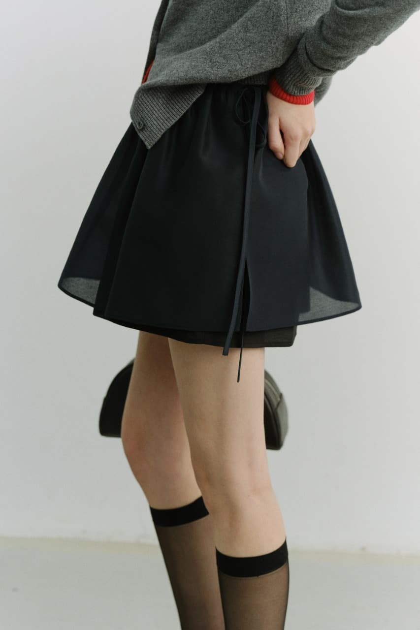 LAYERED VOLUME SKIRT NAVY_UDSK6A210N2