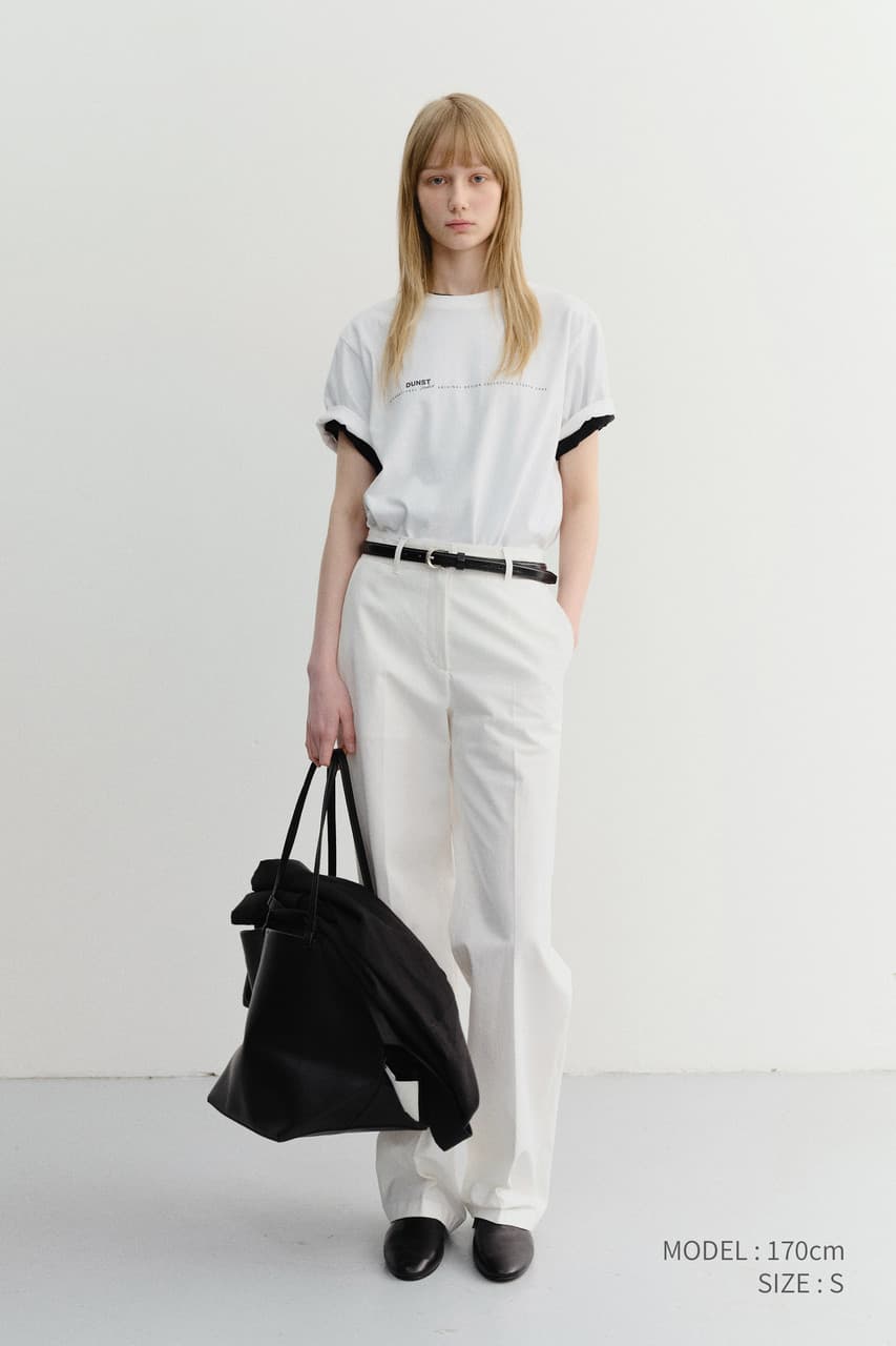 UNISEX MINIMAL LETTERING T-SHIRT OFF WHITE_UDTS6B147OW
