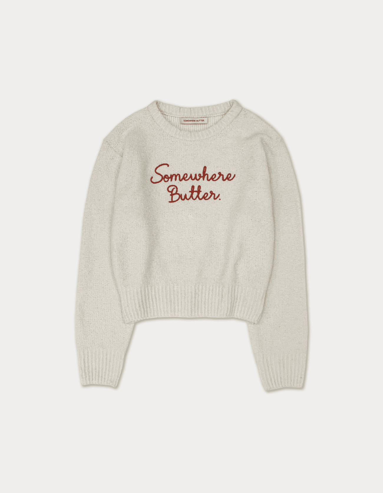 letter wool knit - cream
