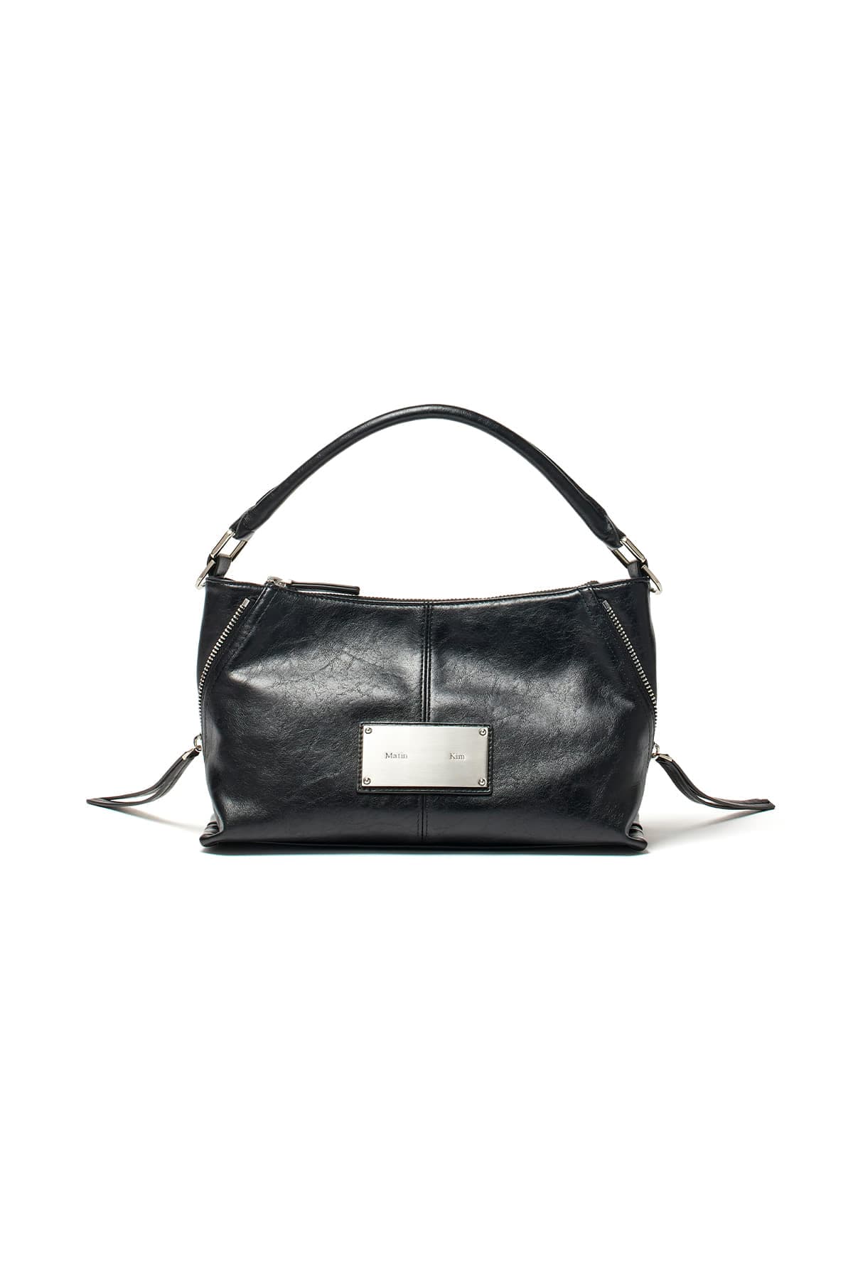 SIDE ZIPPER TWO WAY BAG IN BLACK