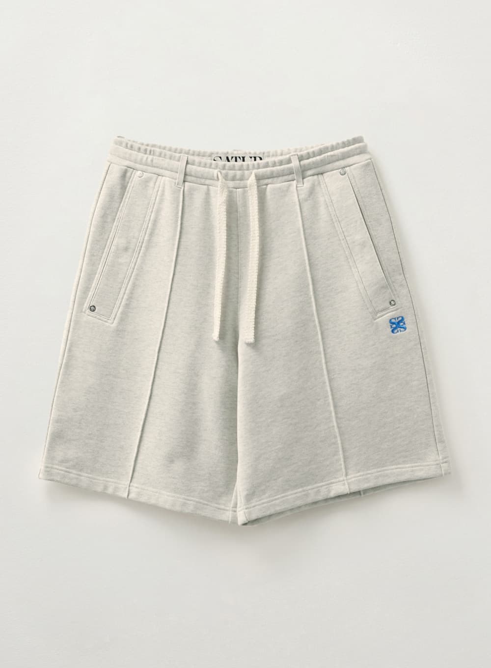 Teo Cotton Bermuda Pants - Melange Ivory