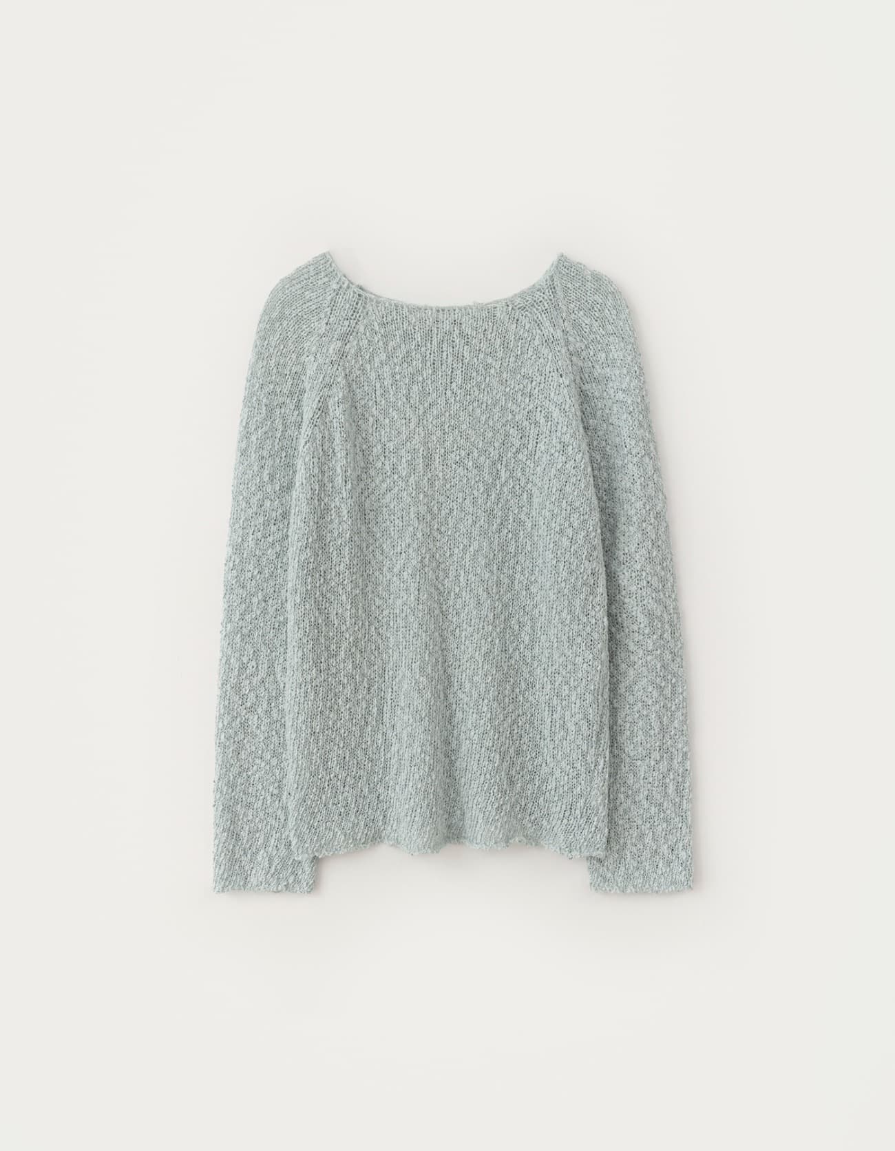 Plain Long Sleeve Knit - Light Blue