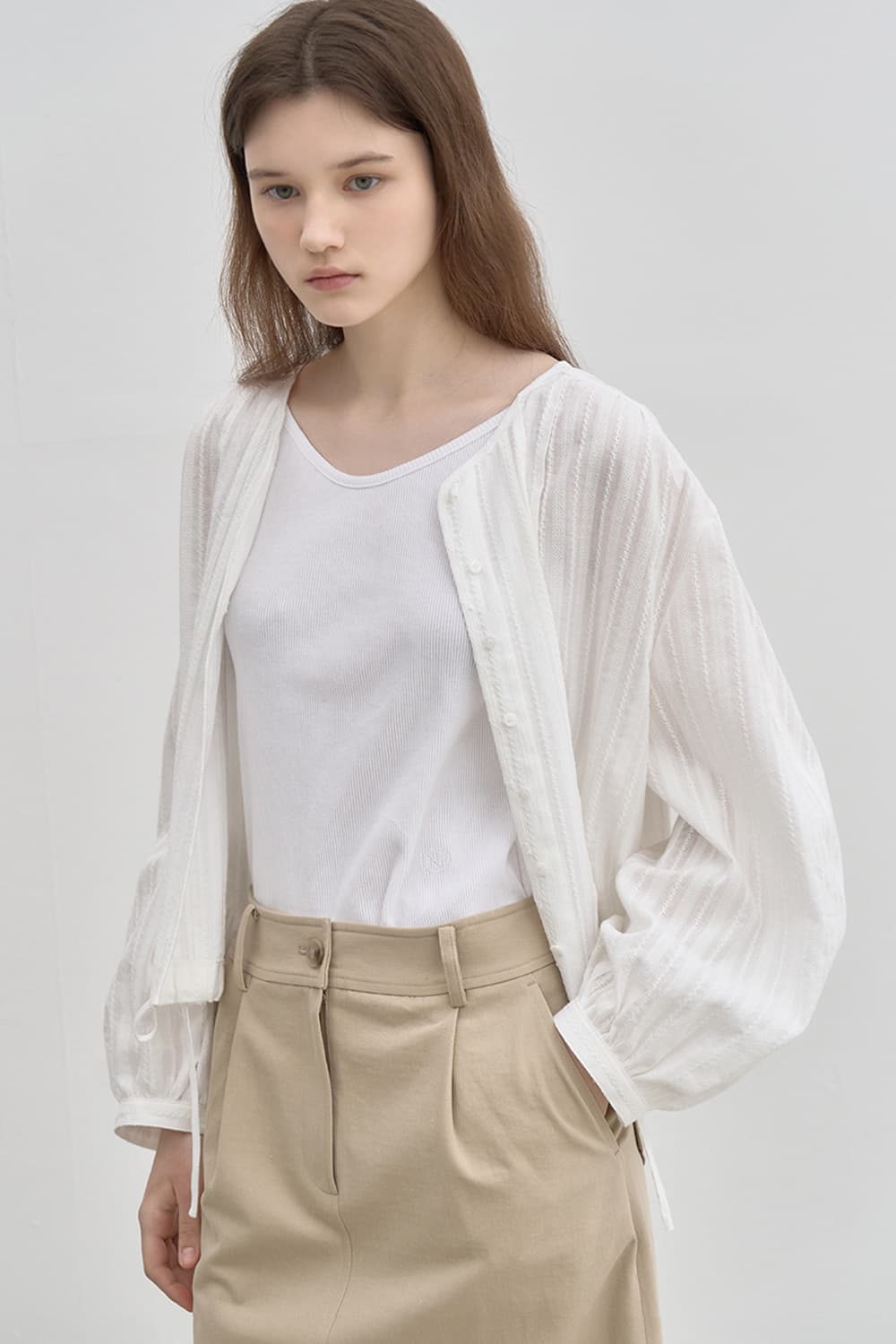 Spring jacket blouse White [N6SBL04]
