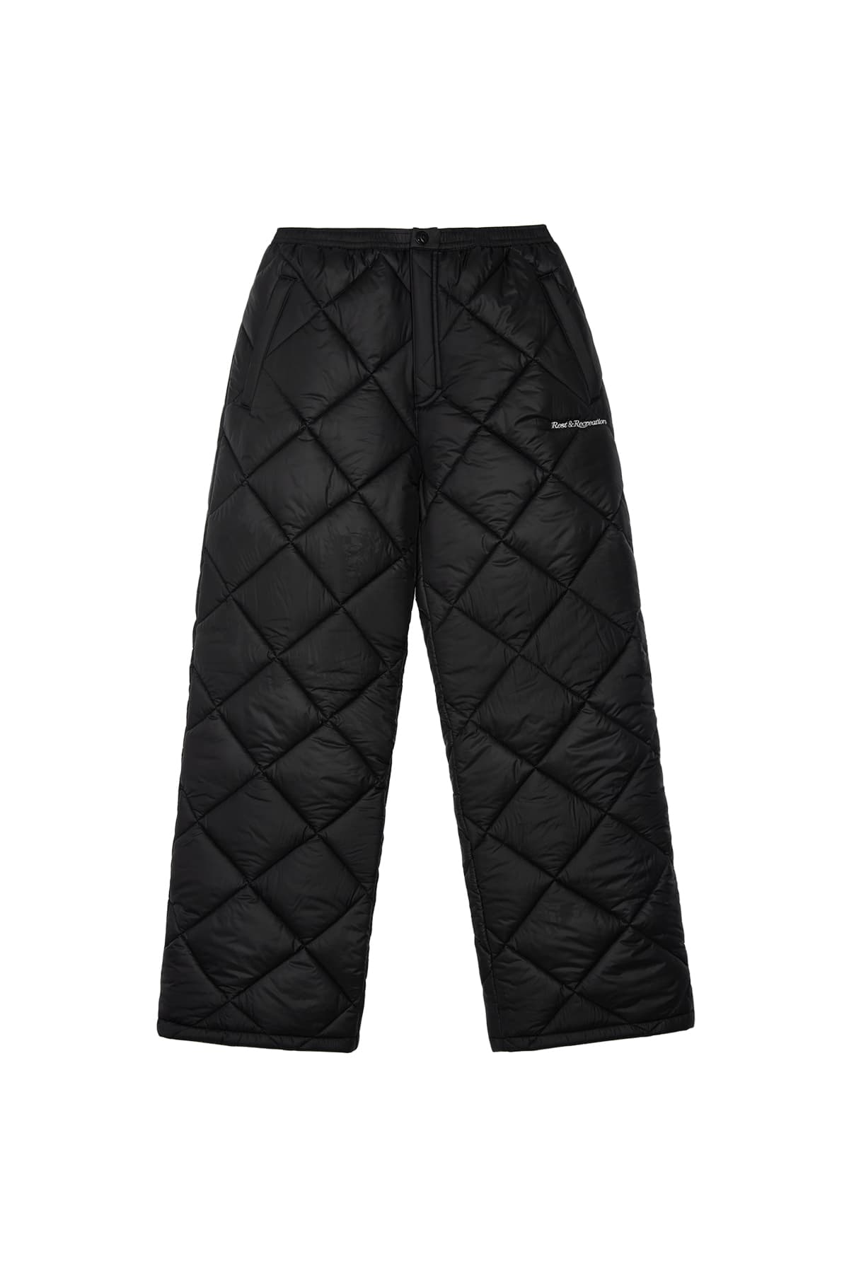 QUILTED PADDING PANTS - BLACK