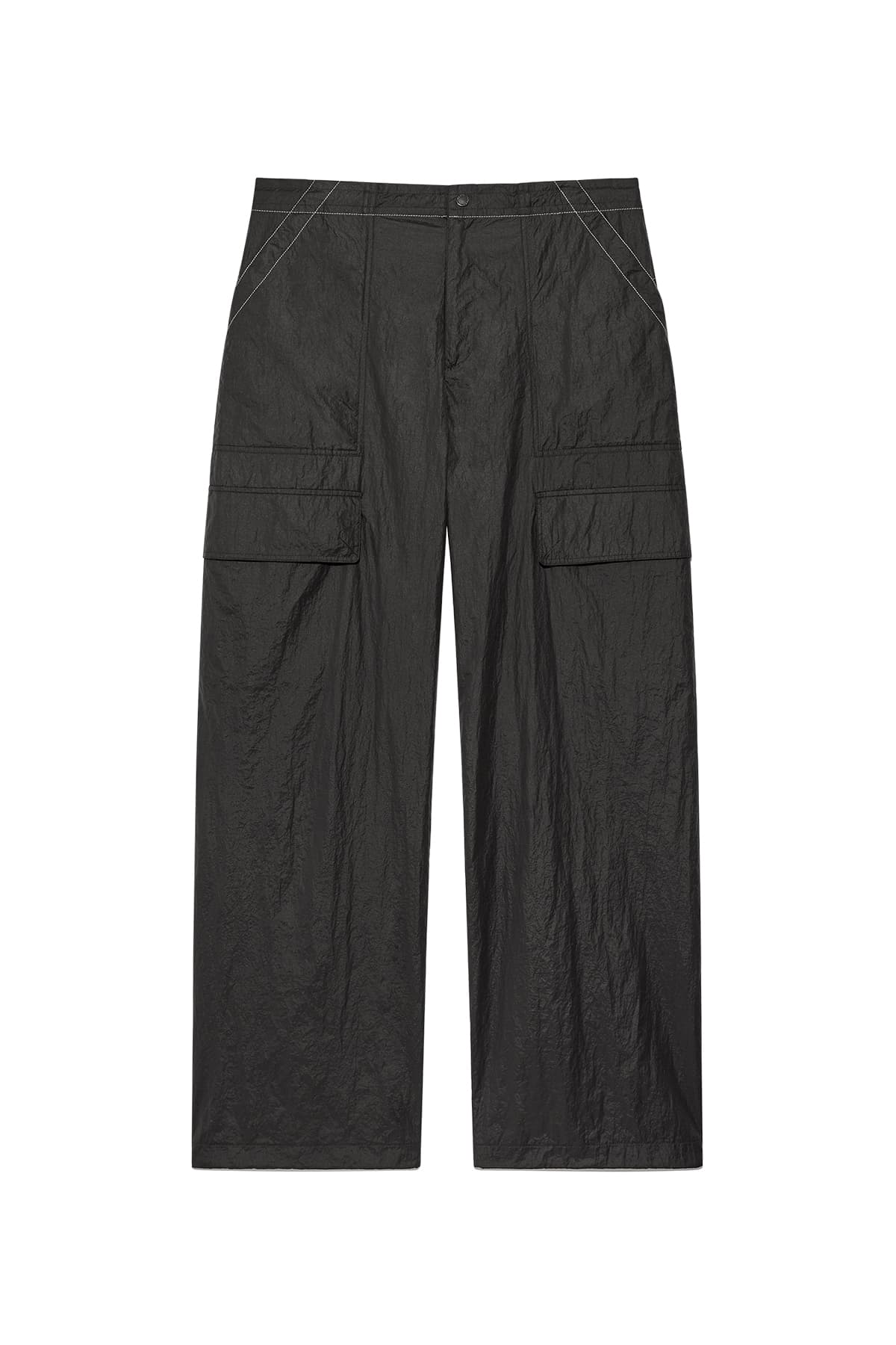 STITCH POINT NYLON PANTS FOR MEN IN CHARCOAL