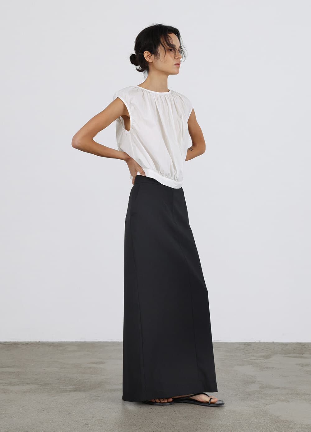 Straight Maxi Skirt - Black