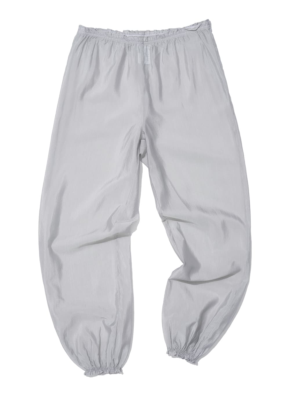 FRILL SHEER HAREM PANTS_LIGHT GREY