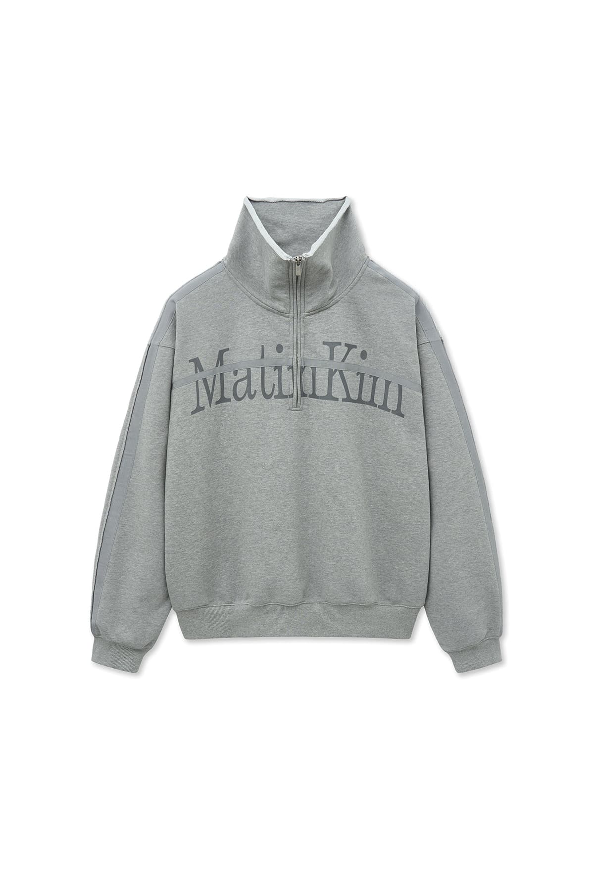 CUT OUT HALF ZIP SWEATSHIRT FOR MEN IN GREY