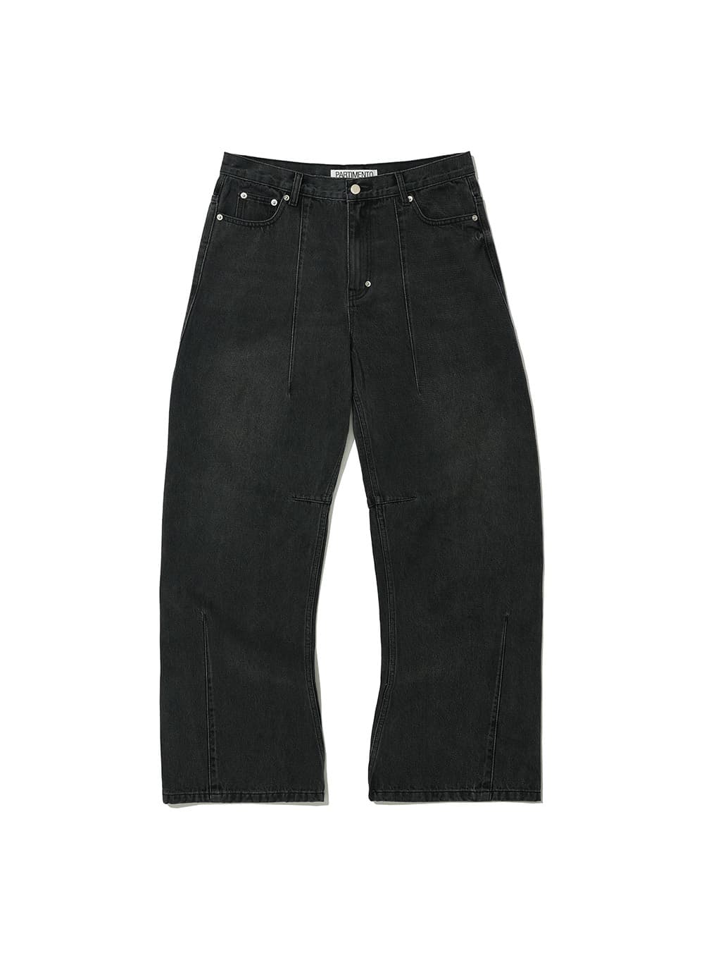 WASHED ROUNDING JEANS_BLACK