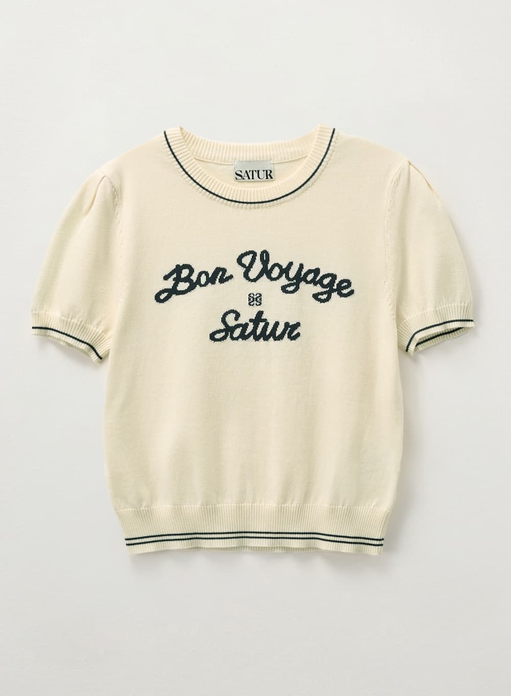 (W) Bon Voyage Puff Knit - Cream Navy