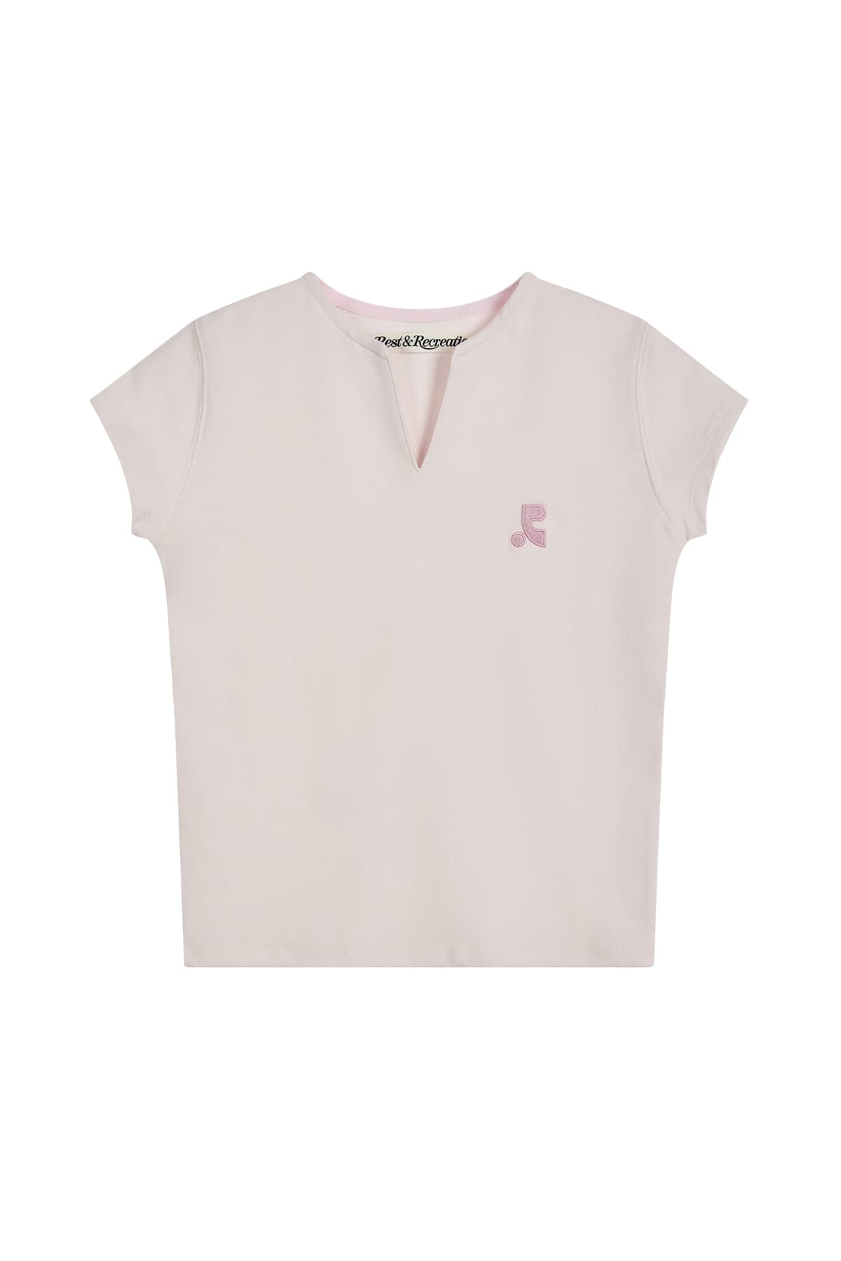 SLIT NECK T-SHIRT - PINK