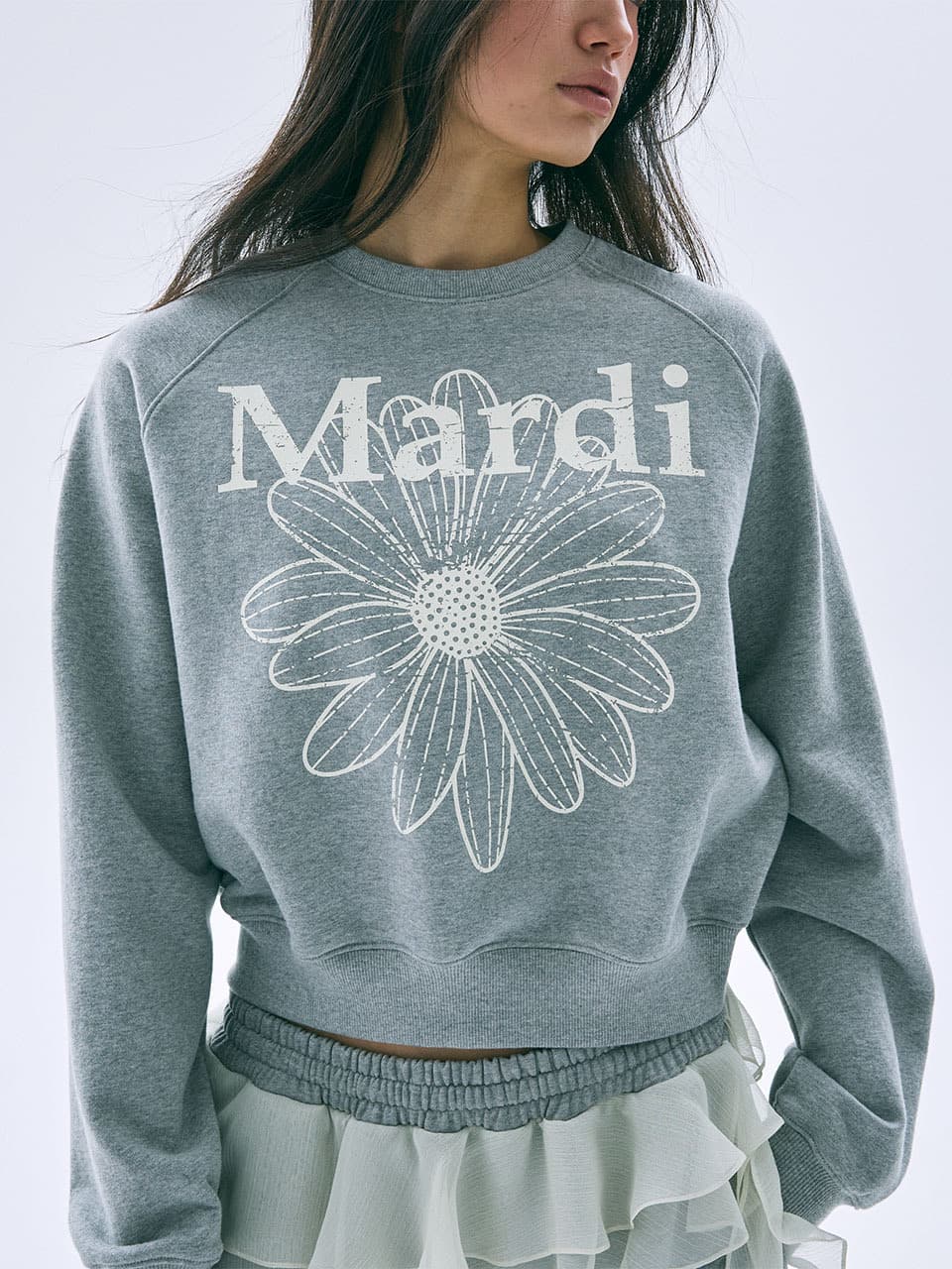SWEATSHIRT RAGLAN FLOWERMARDI CRACKED_GREY IVORY