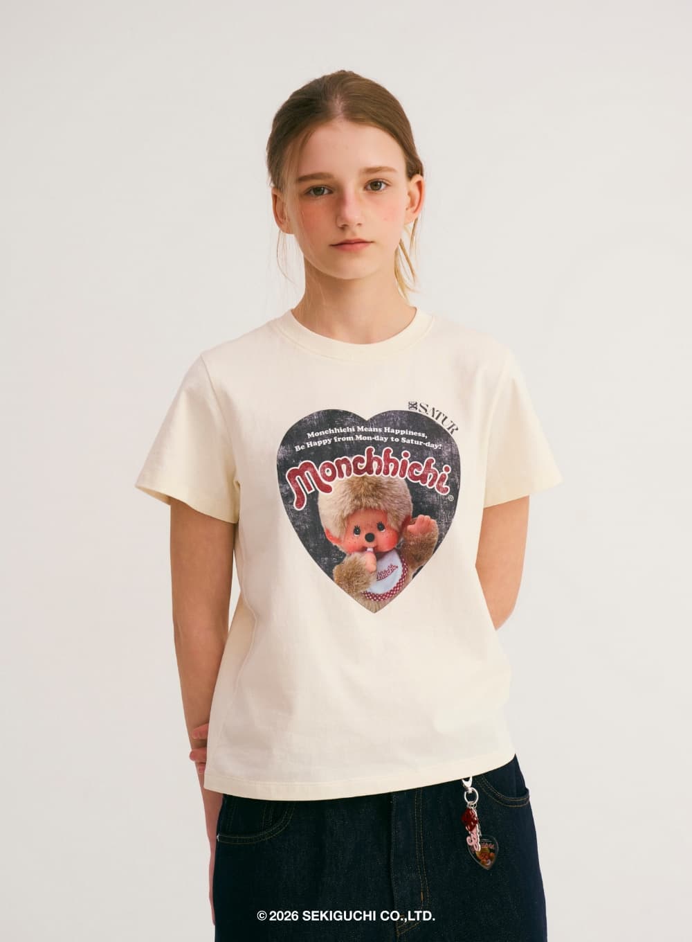 (W) Satur X Monchhichi Saturday Mood T-Shirt - Cream