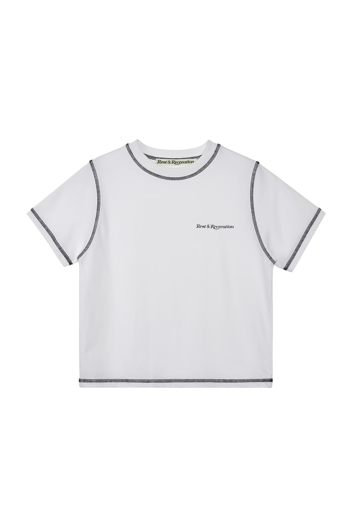 COLOR STITCH T-SHIRT - WHITE
