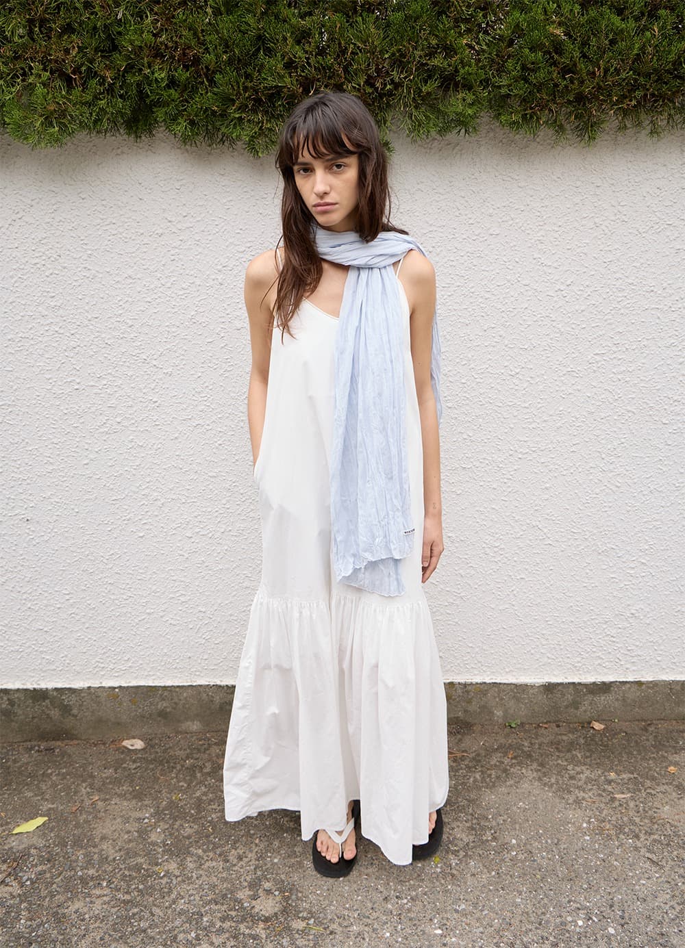 Cotton String Tiered Dress - Off White