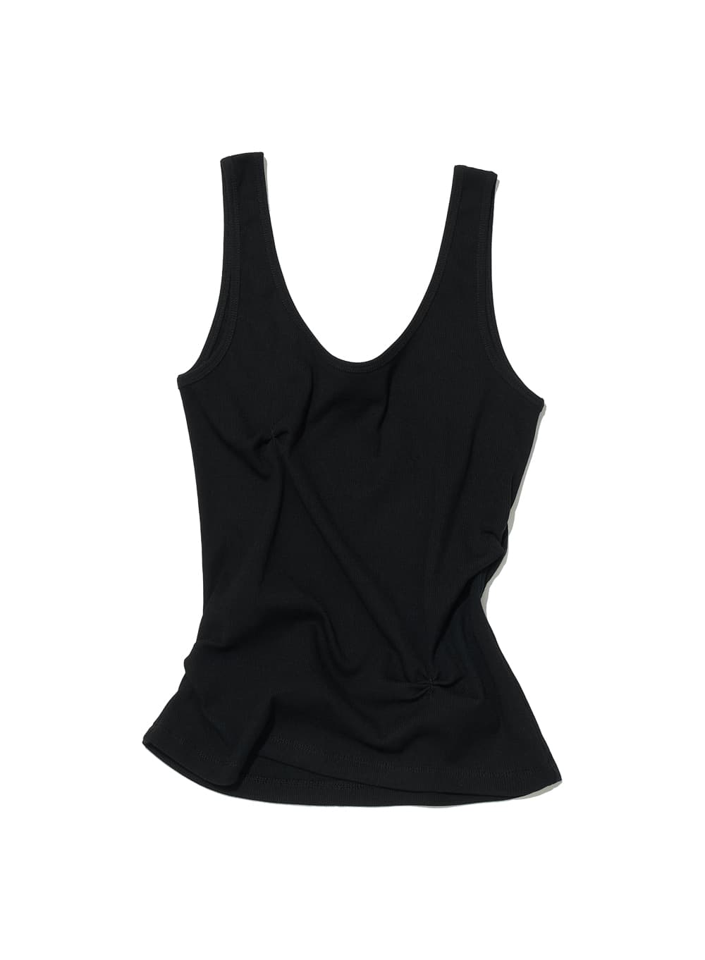 RUCHED SLEEVELESS_BLACK