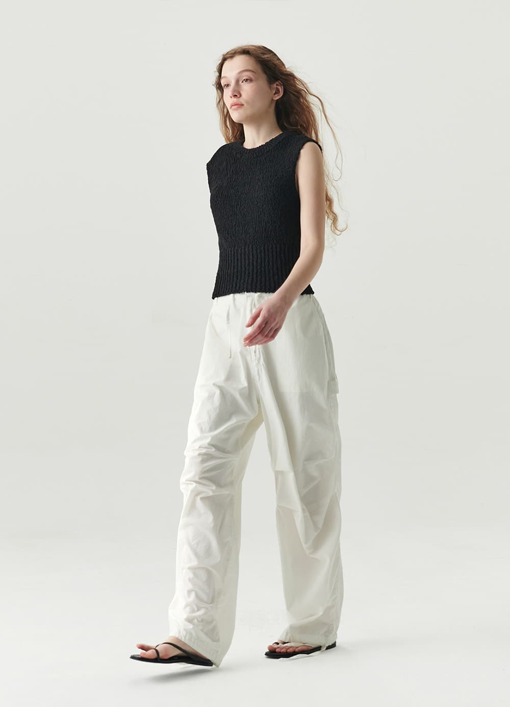Utility Cotton Cargo Pants - White