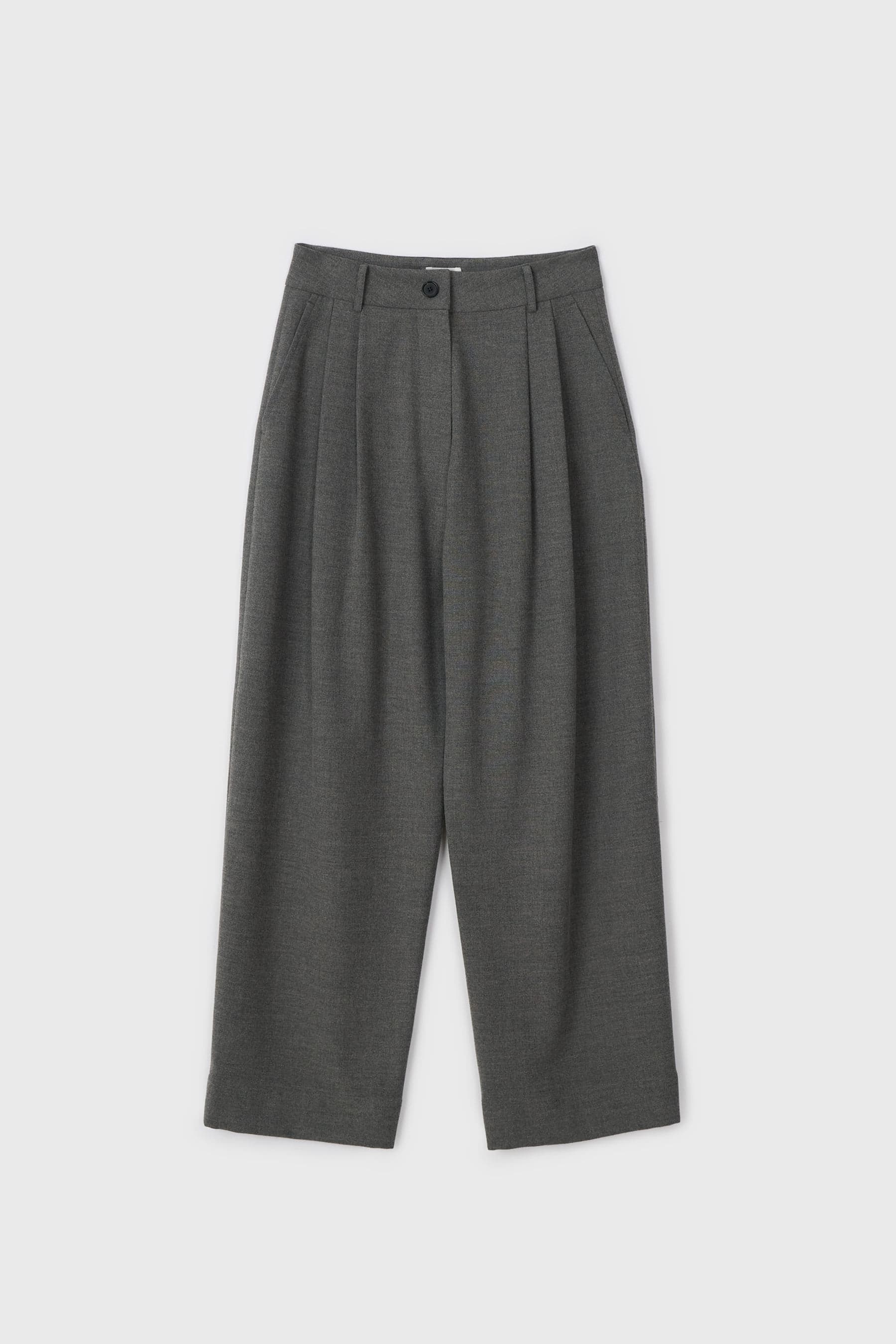 Relaxed Wool Pants (Melange Brown)