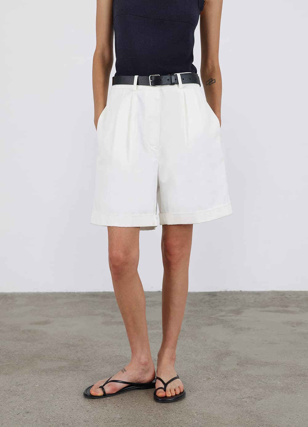 Cotton Chino Short Pants - White