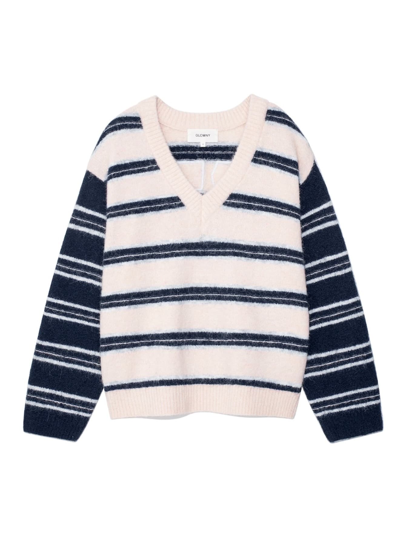 SUNDAE STRIPE KNIT PULLOVER (NAVY)