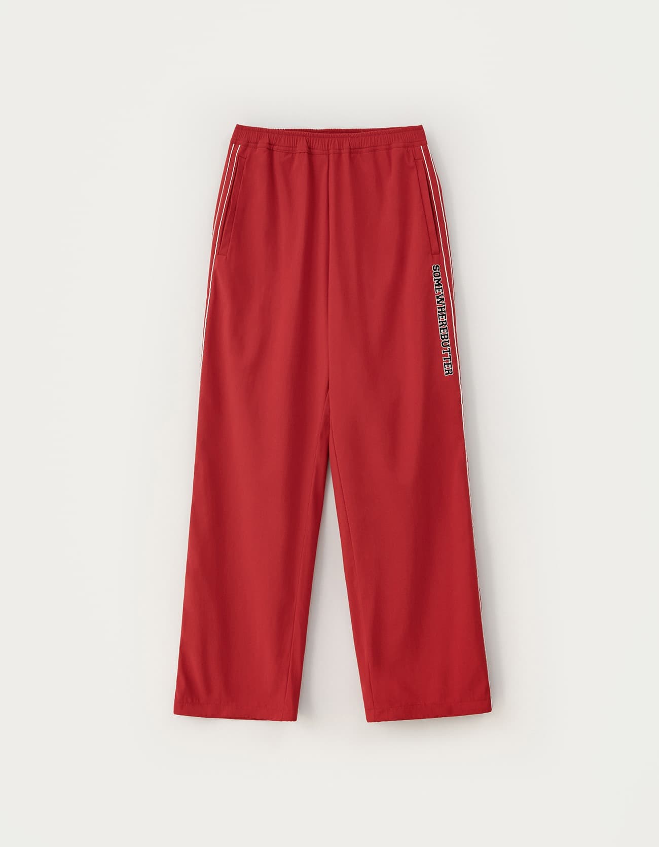 Warm Nylon String Pants - Red