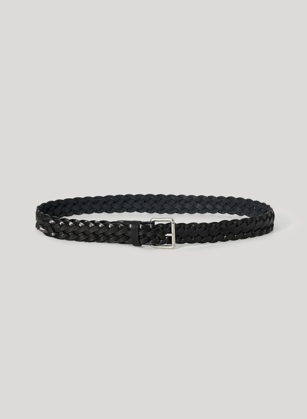 Plaited Leather Belt Black (FROM ITALY)