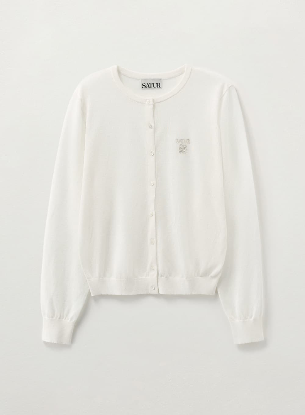 (W) Sheer Linen Long Sleeve Cardigan - Cream
