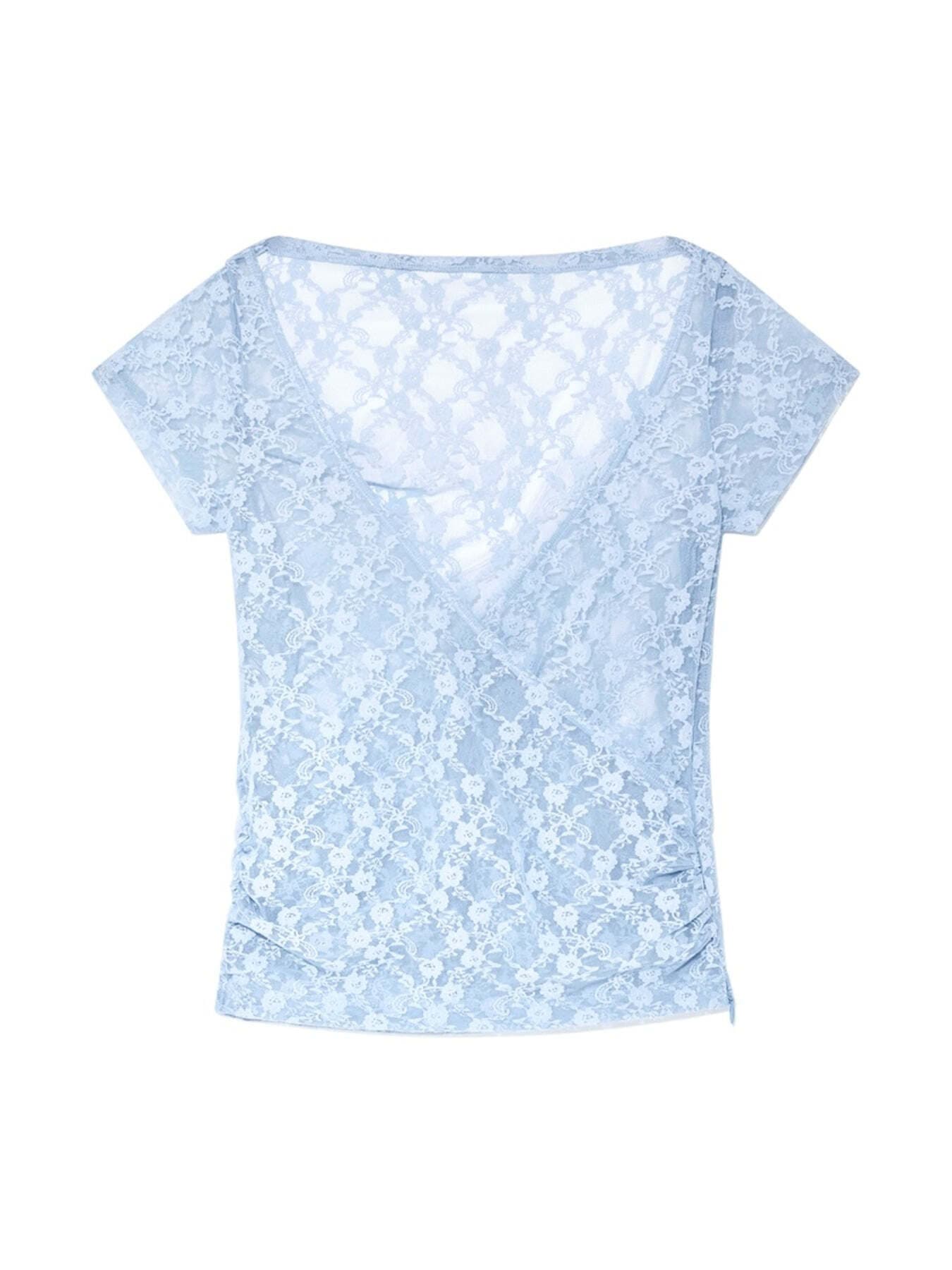 LUSH SWIRL LACE TEE (BABY BLUE)