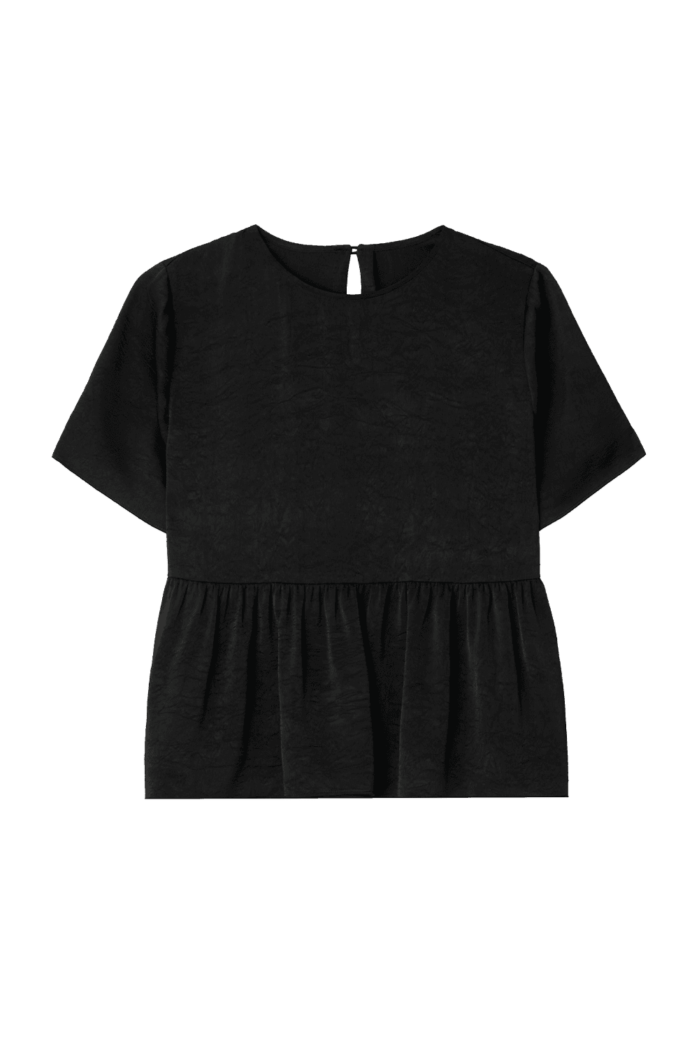 Airy Flare Volume Blouse (Black)