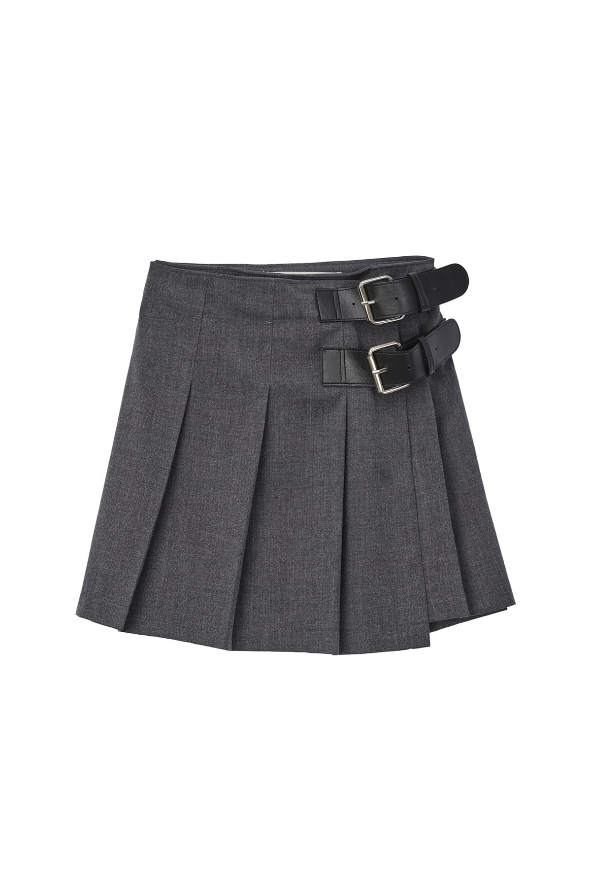 RR WOOL PLEATS SKIRT - GREY