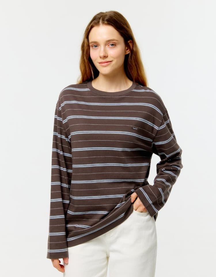 multi stripe t-shirt - brown