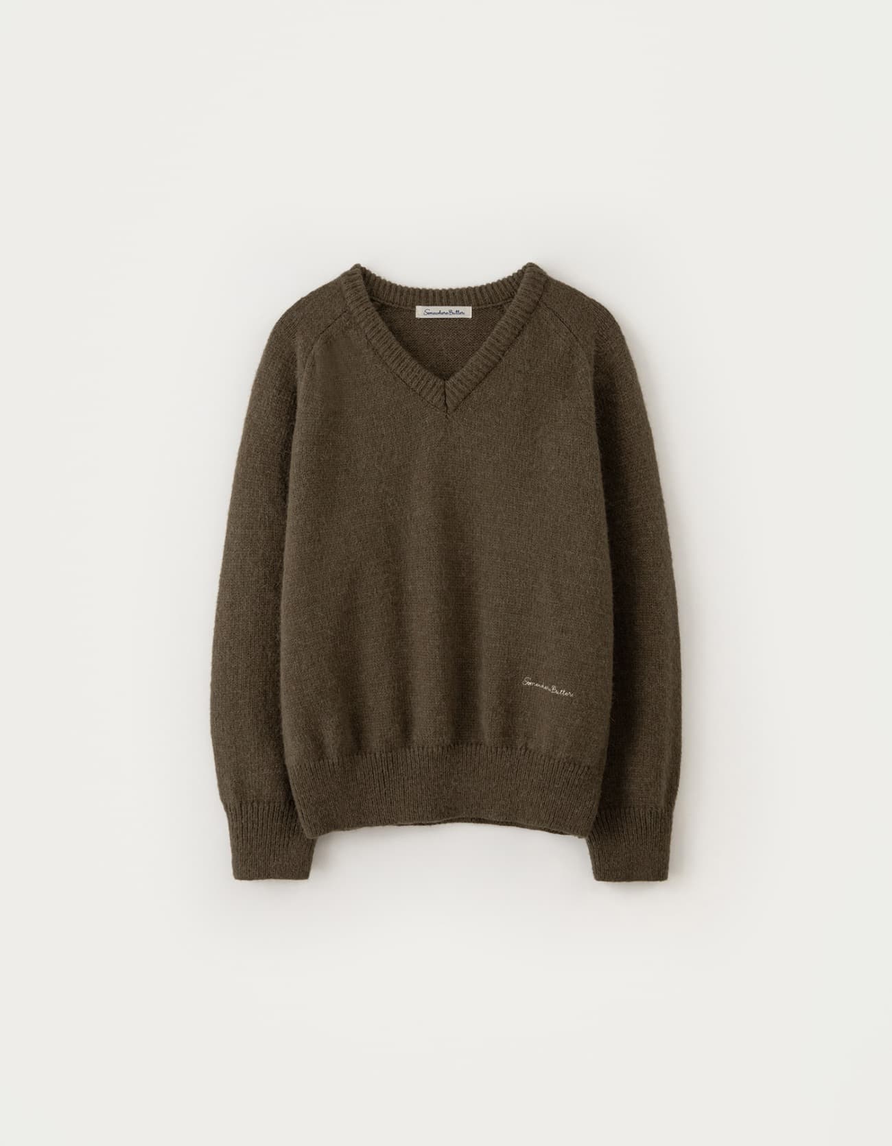 Hazel Alpaca V-Neck Knit - Brown