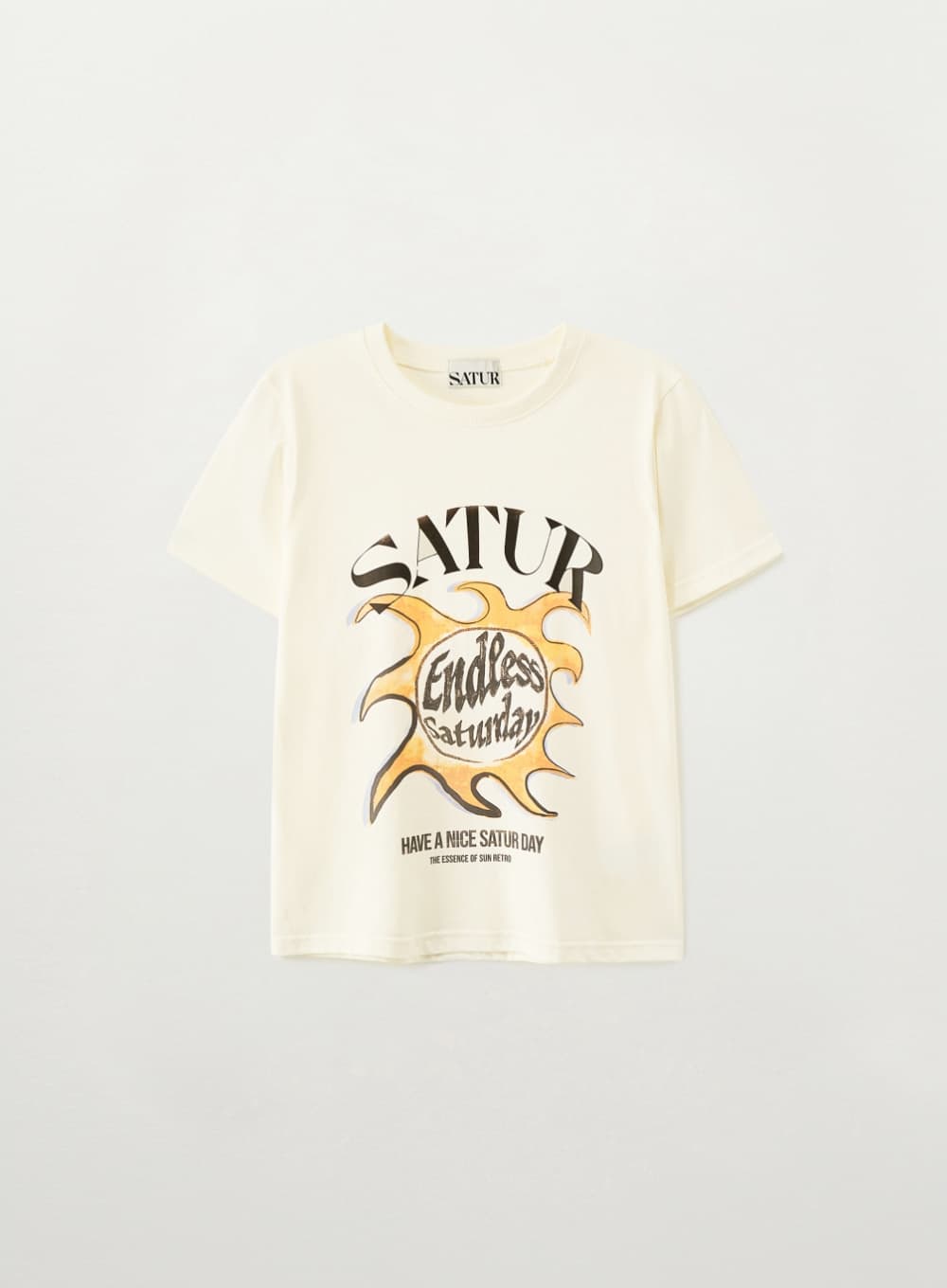 (W) Sun Retro Graphic T-Shirt - Retro Ivory