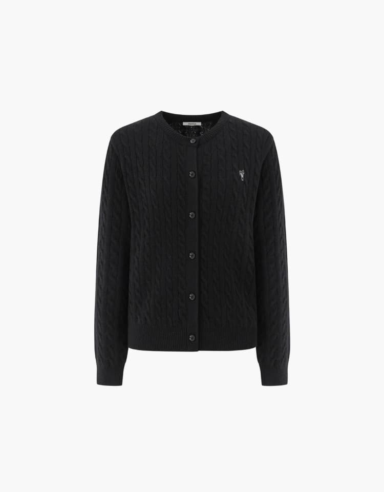 dpwd cable cardigan - black