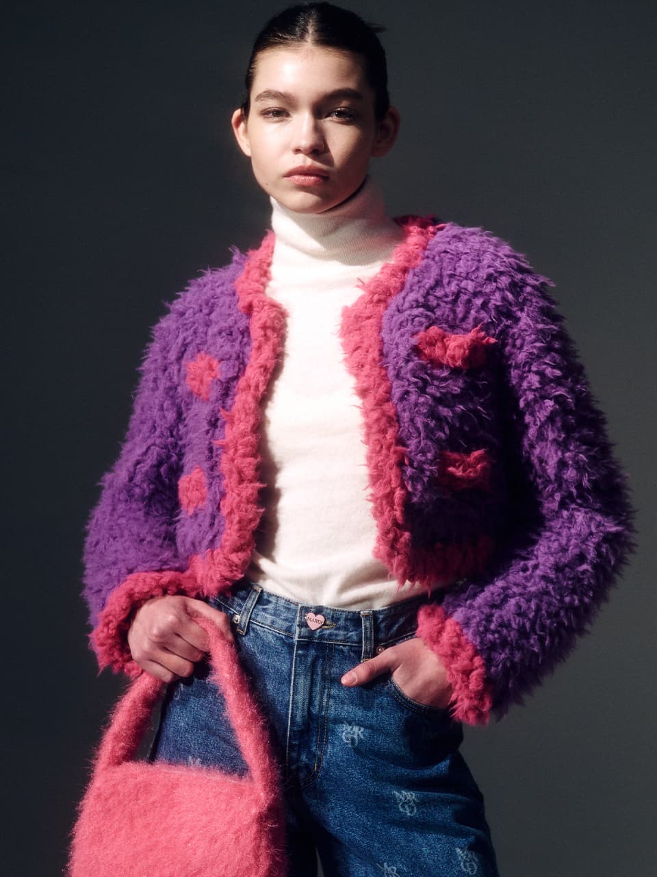BOUCLE CROPPED JACKET_PURPLE