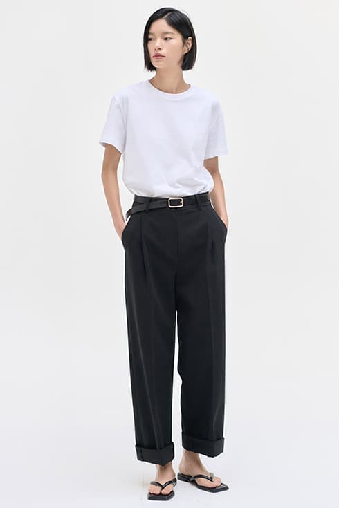 Cotton baggy pant Black [N6SPT07]