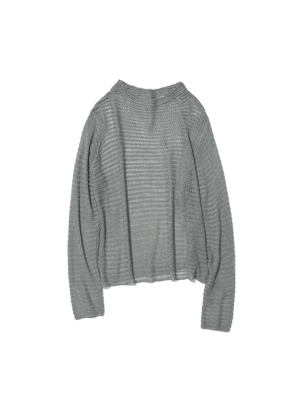 SHEER BOAT NECK KNIT TOP_GREY