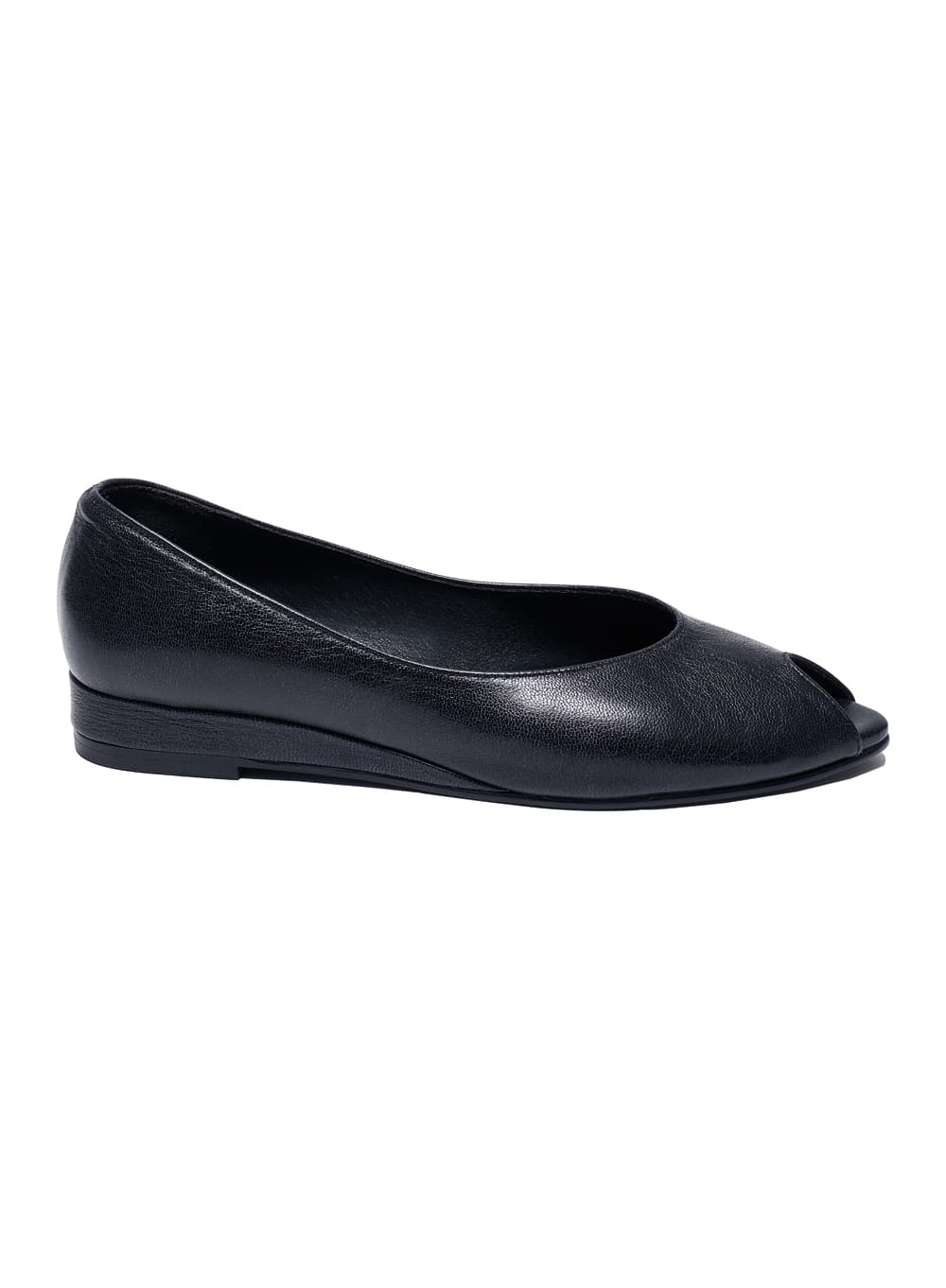 OPEN TOE WEDGE FLAT SHOES_NAVY