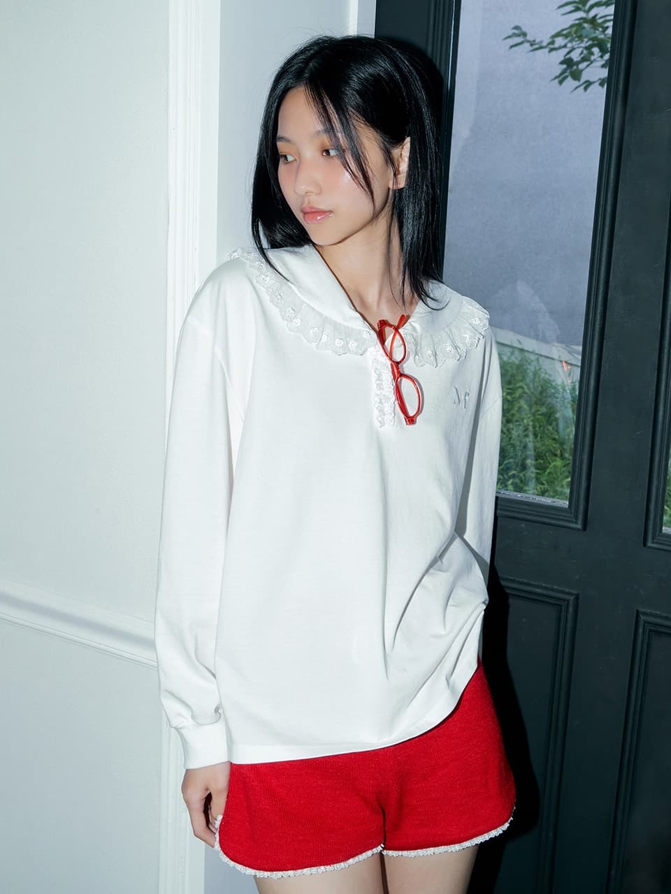 LACE SAILOR T-SHIRT (WHITE)