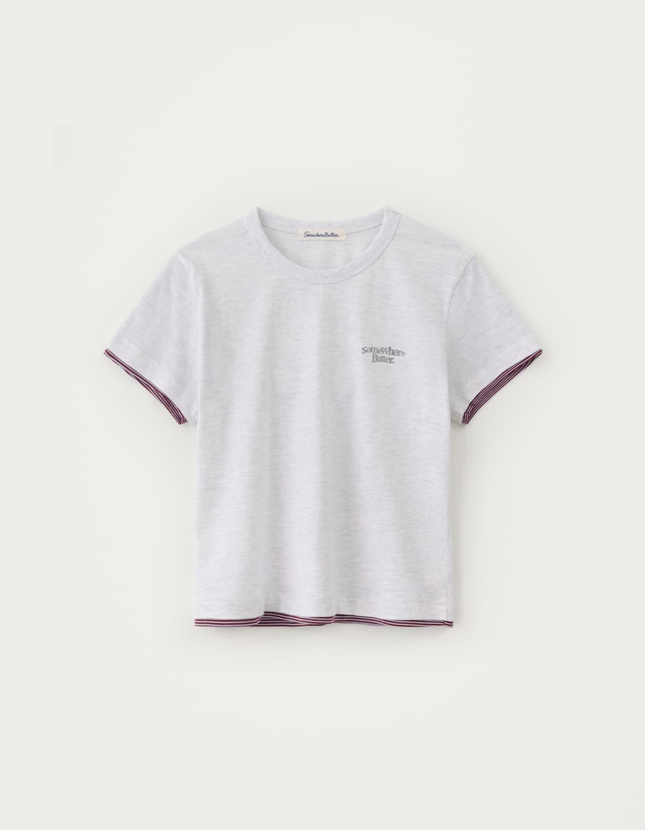 5.11 출고 Small Wave Logo Layered Top - White Melange