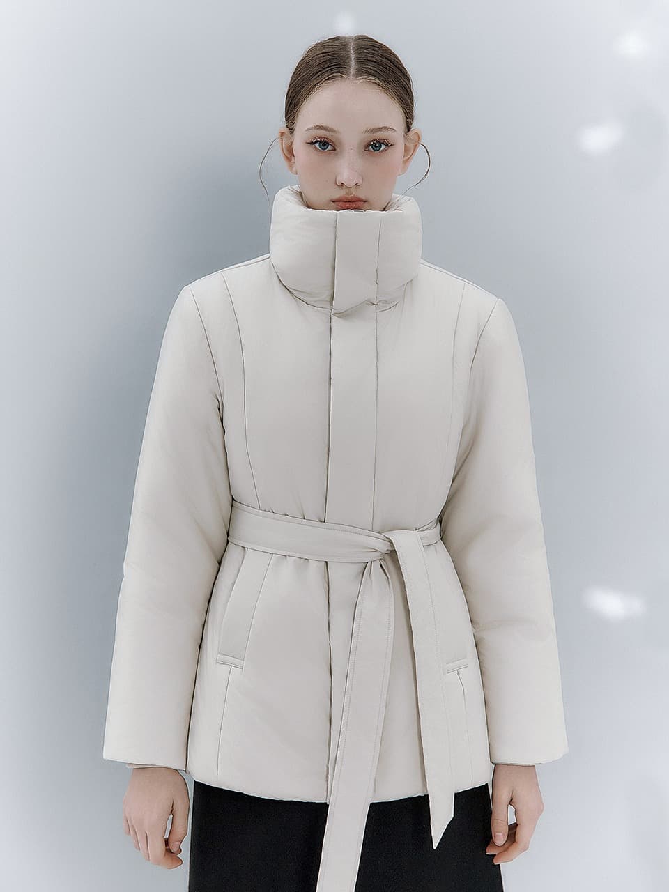 Poey Cashmere down padded jacket_Cream