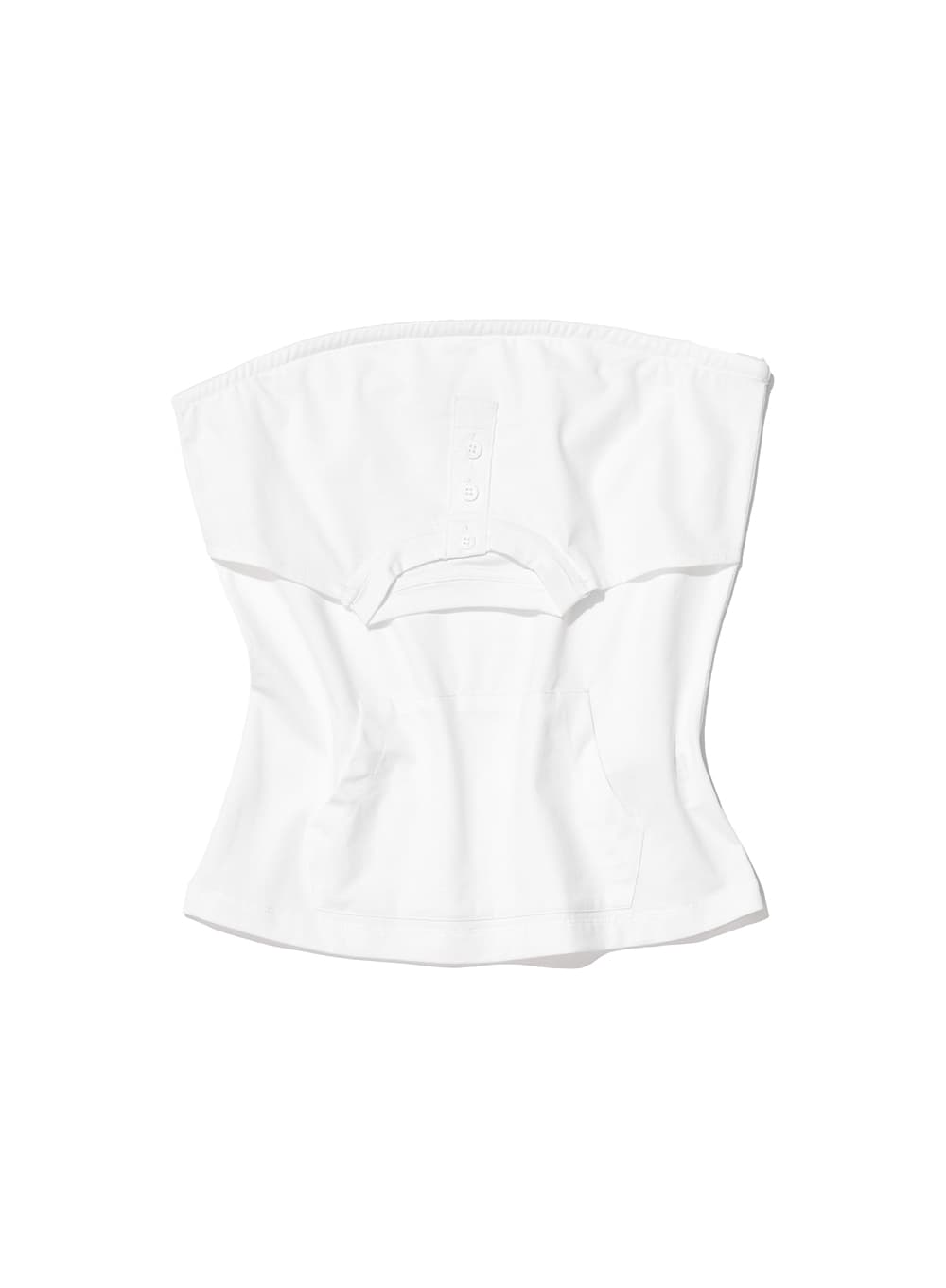 DECONSTRUCTED STRAPLESS TOP_WHITE