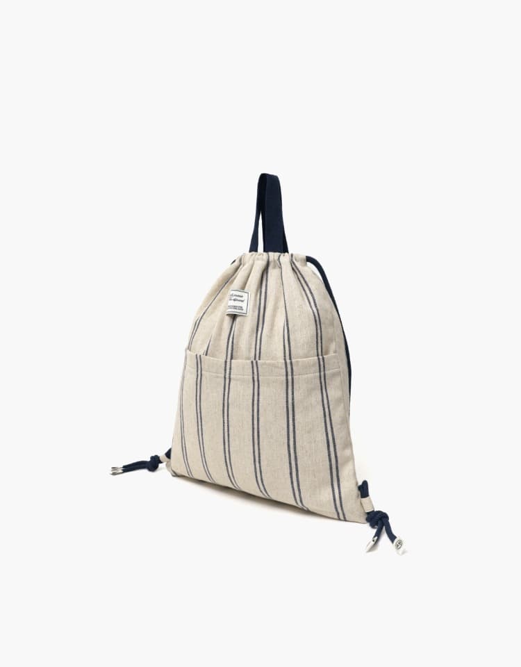mignon drawstring backpack - navy stripe