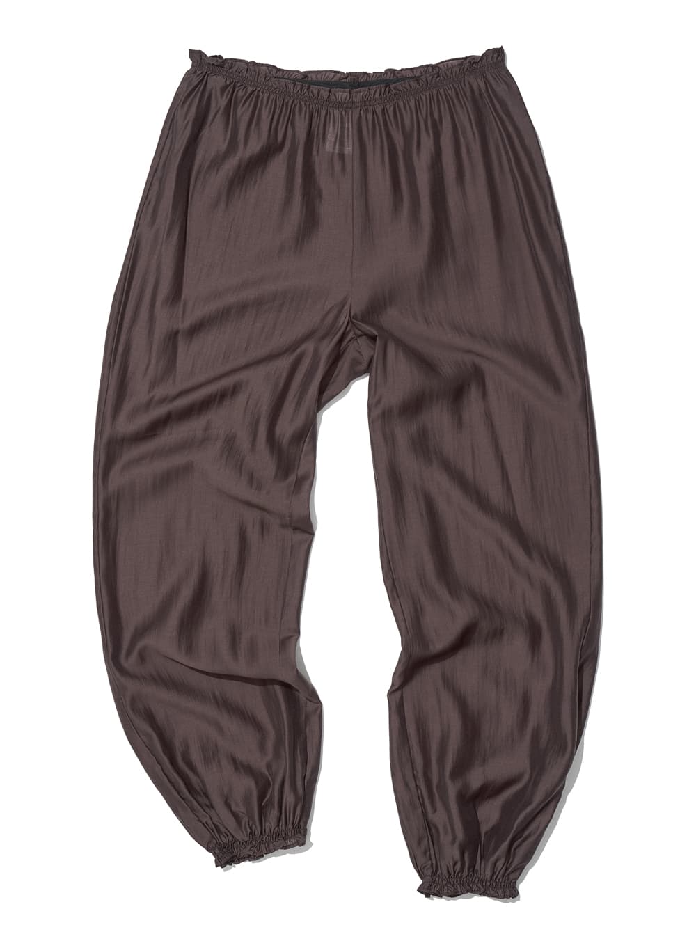 FRILL SHEER HAREM PANTS_BROWN
