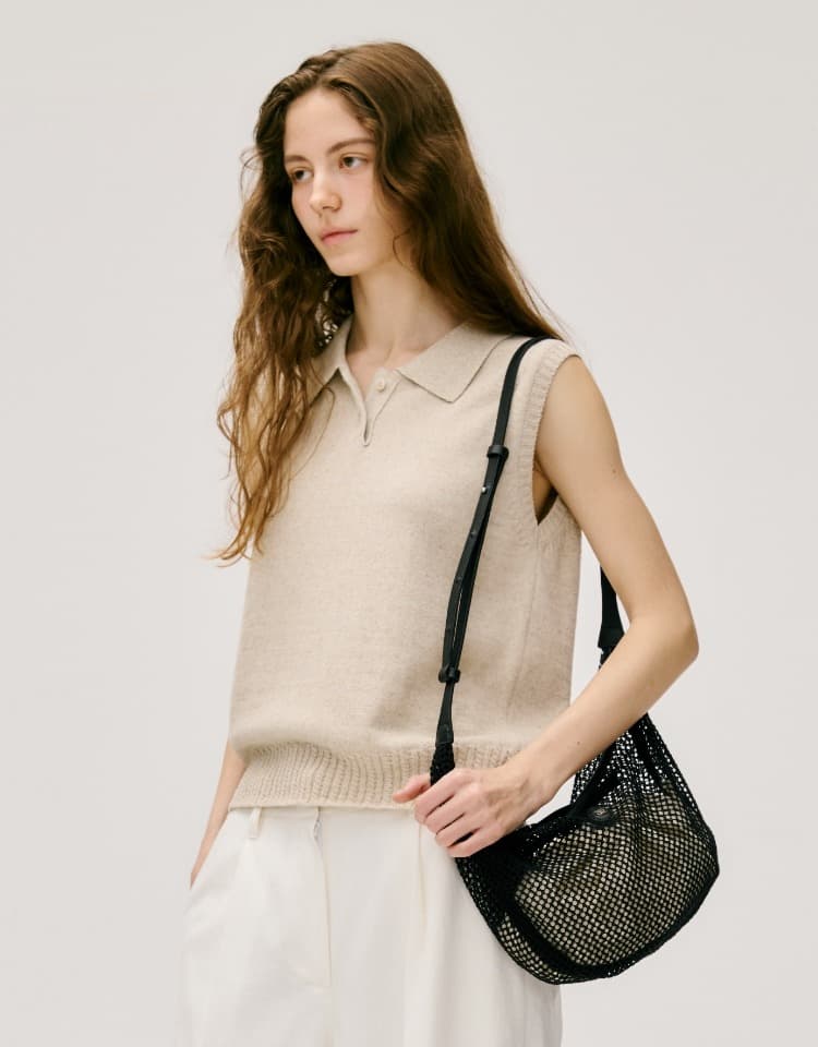 airy net bag (shoulder) - black (M)