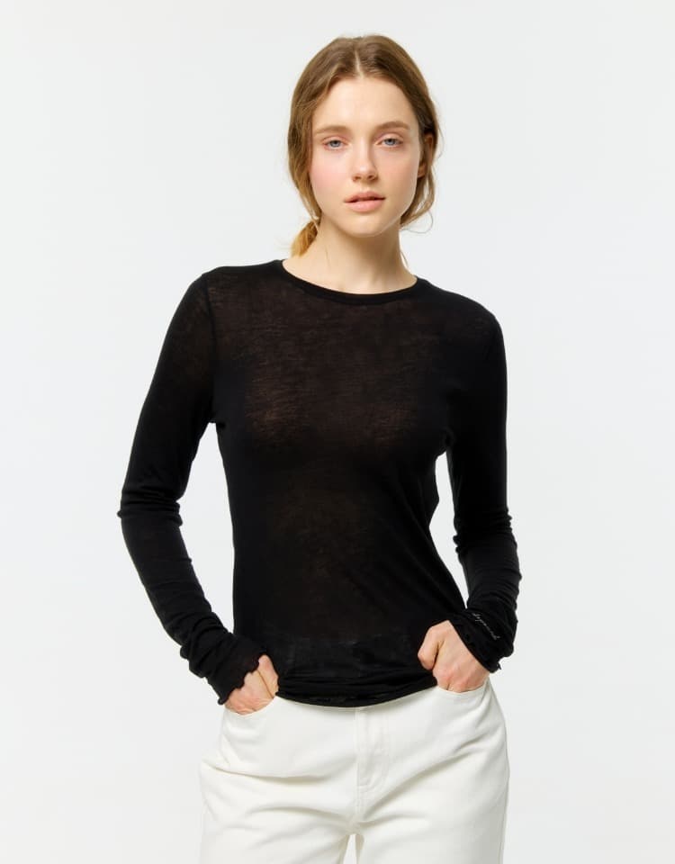layered t-shirt - black