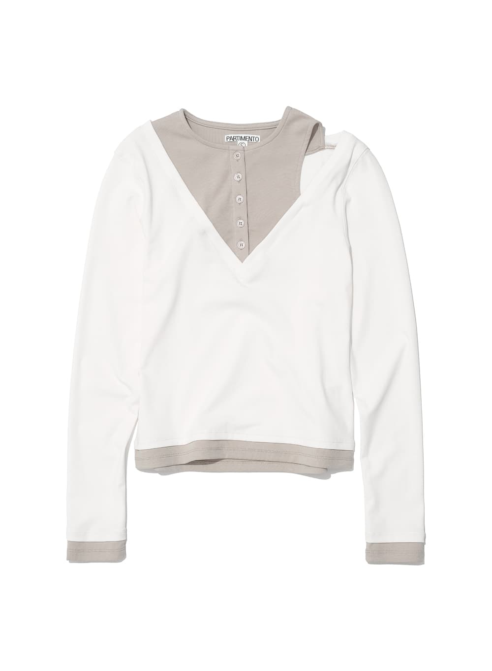 ALL-IN-ONE LAYERED COMBI LONG SLEEVE TEE_WHITE